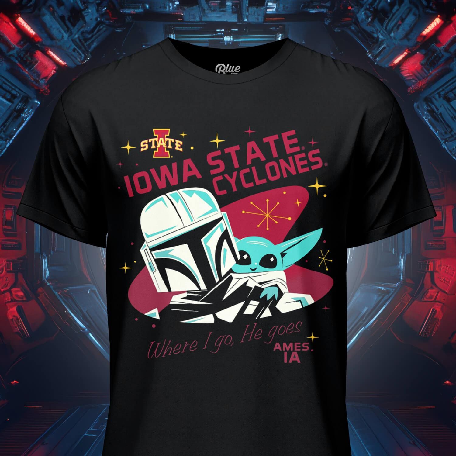 Blue 84 Star Wars Where I Go, He Goes Black Short Sleeve T-shirt